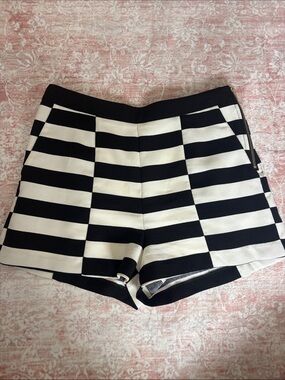 Striped Black & White Women's High-Waist Shorts